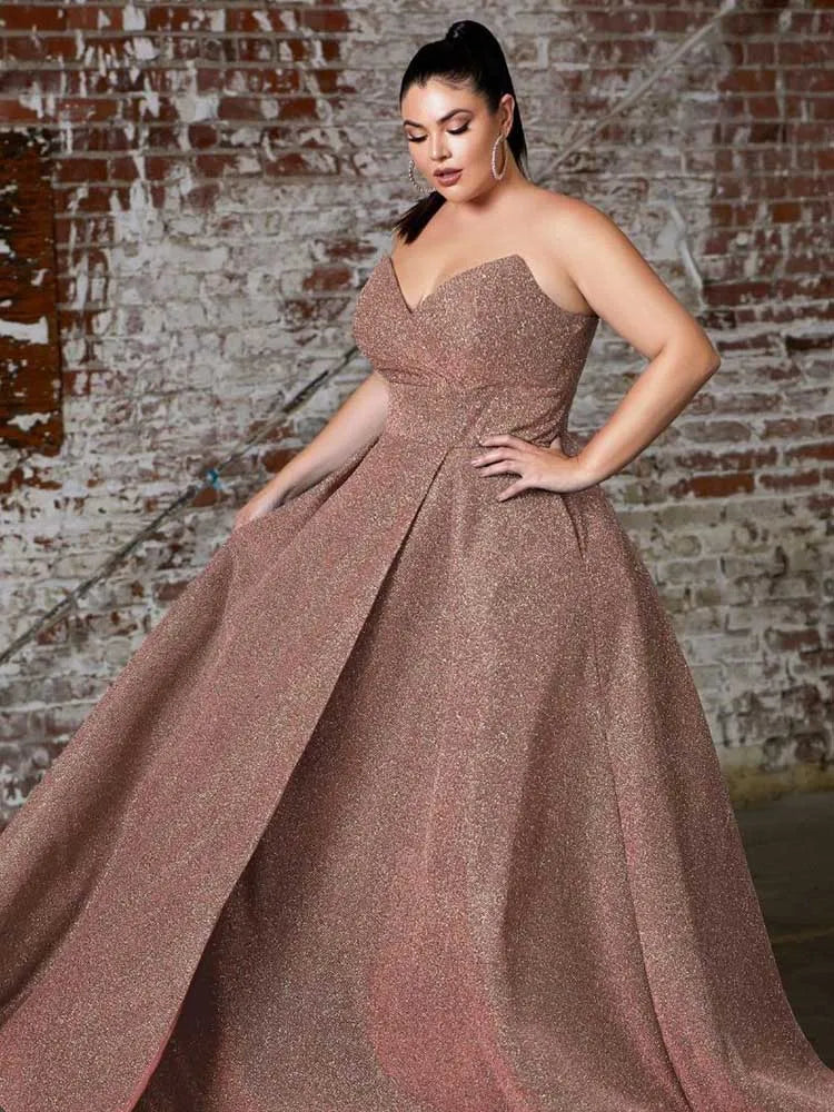 Lady Sparkling Dress Luxury Elegant Evening and Party Dress Sexy Plus Size Women Clothing Maxi Dress Off Shoulder Strapless