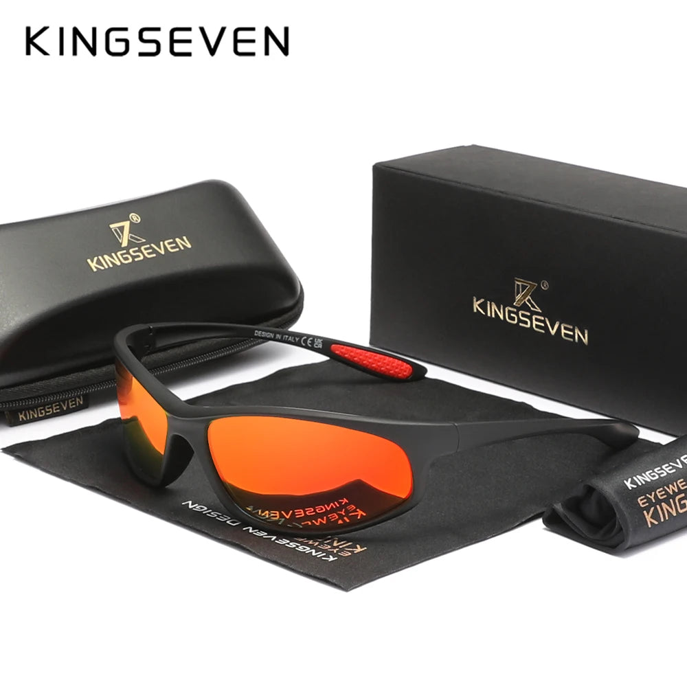 KINGSEVEN Brand Sports Men's Polarized Sunglasses TR90 Frame Mirror Eyewear Sun glasses Men Goggle lunette de soleil