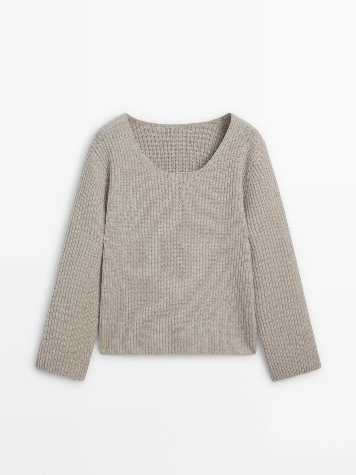 Ethereal MD 2025 massdutti spring new style of Women's casual slackness slouch minimalist brown crew neck sweater sweater