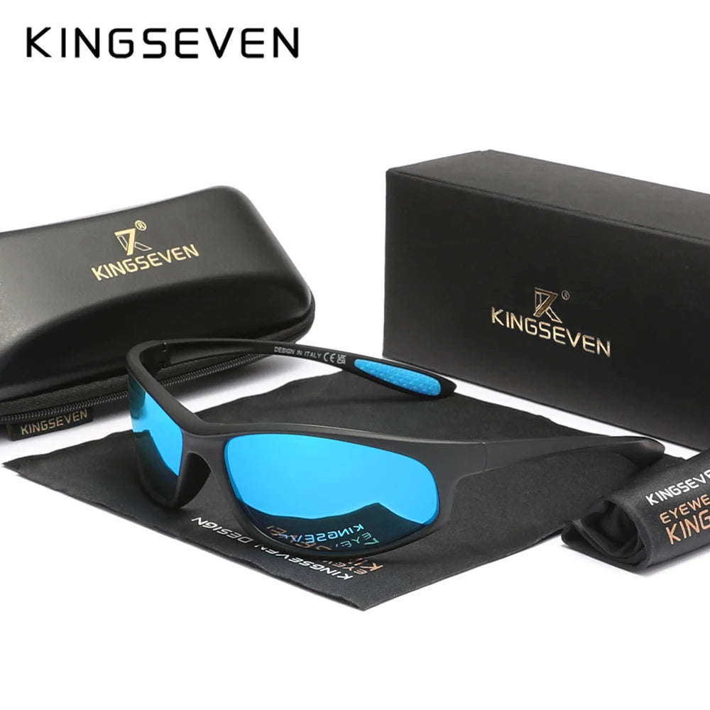 KINGSEVEN Brand Sports Men's Polarized Sunglasses TR90 Frame Mirror Eyewear Sun glasses Men Goggle lunette de soleil