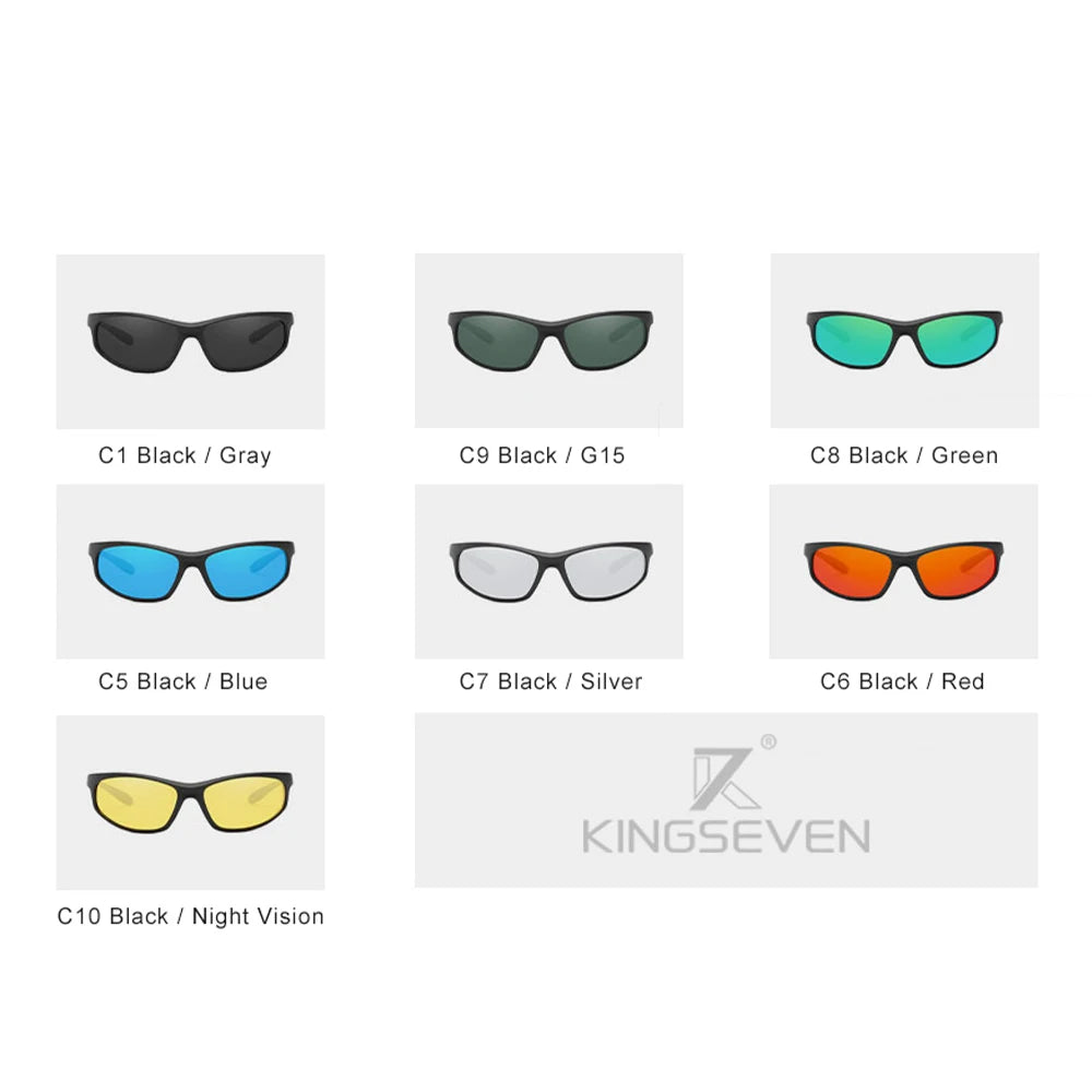 KINGSEVEN Brand Sports Men's Polarized Sunglasses TR90 Frame Mirror Eyewear Sun glasses Men Goggle lunette de soleil
