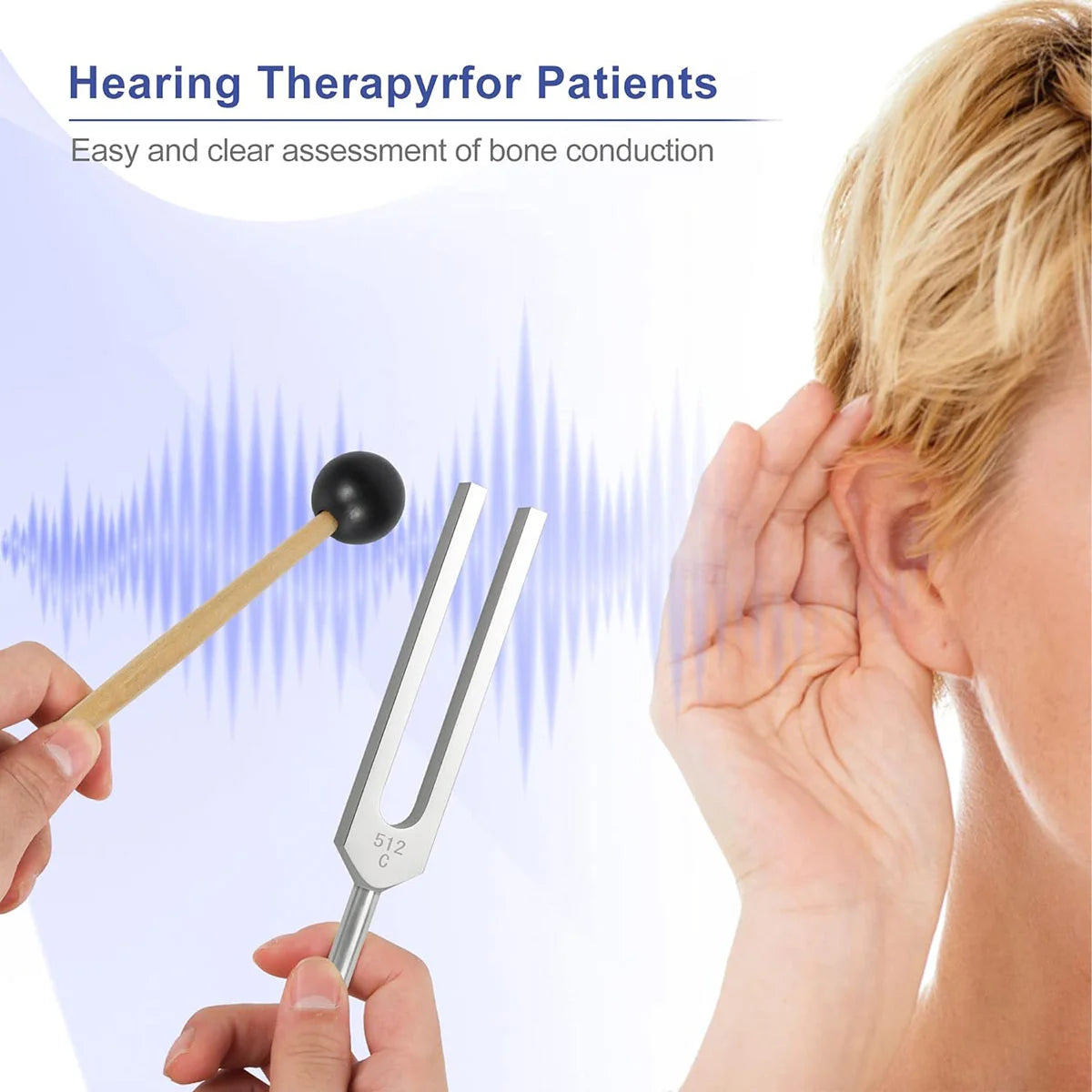 Aluminum Alloy Tuning Forks,512Hz Tuning Fork with Hammers for Nervous System Testing Sound Healing Therapy