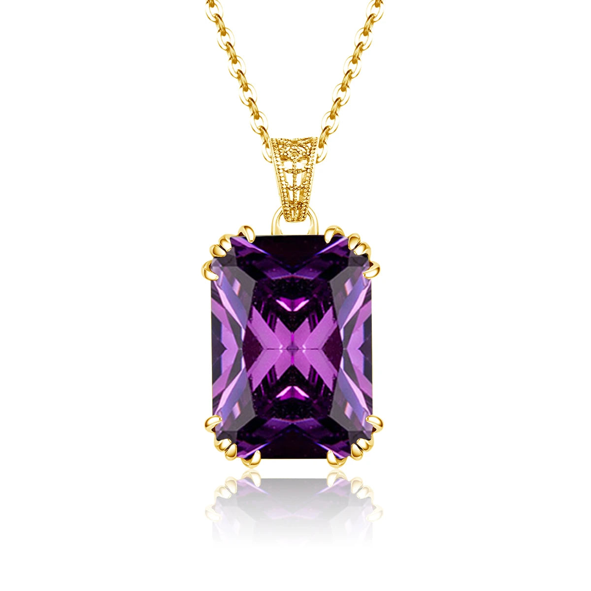 Genuine 925 Sterling Silver Pendant For Women Citrine 18K Gold Color Necklace Pendants Bohemia Filigree Flower Design Jewelry