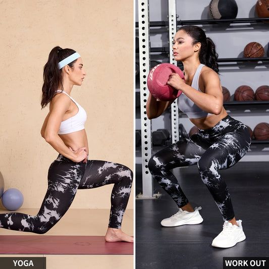 3 Pack Super Soft High Waisted Tie Dye Leggings for Women Yoga Running Gym No See Push Up Through Workout Athletic Tights