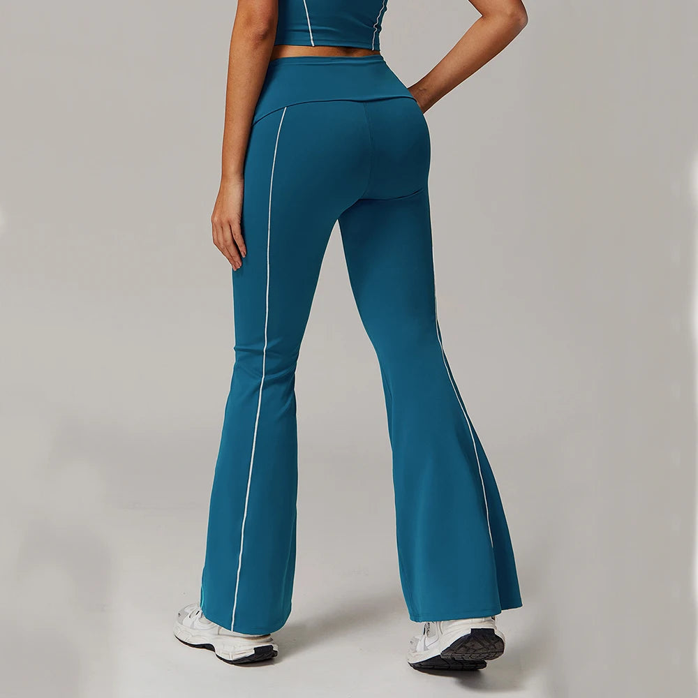 Yoga Leggings for Women Wide-leg Pants High Waist Fitness Flared Pants Dance Workout Running Training Trousers Gym Bell-bottoms