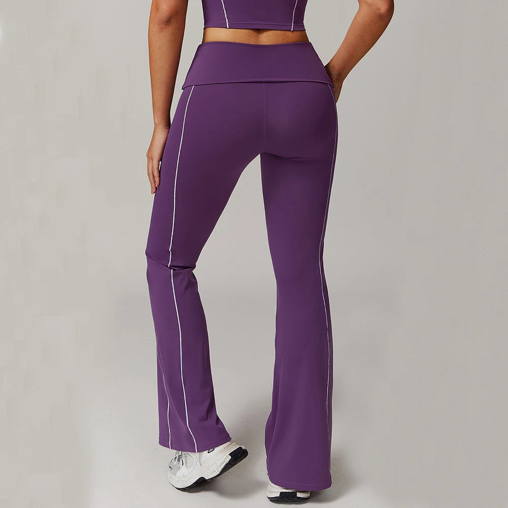 Yoga Leggings for Women Wide-leg Pants High Waist Fitness Flared Pants Dance Workout Running Training Trousers Gym Bell-bottoms