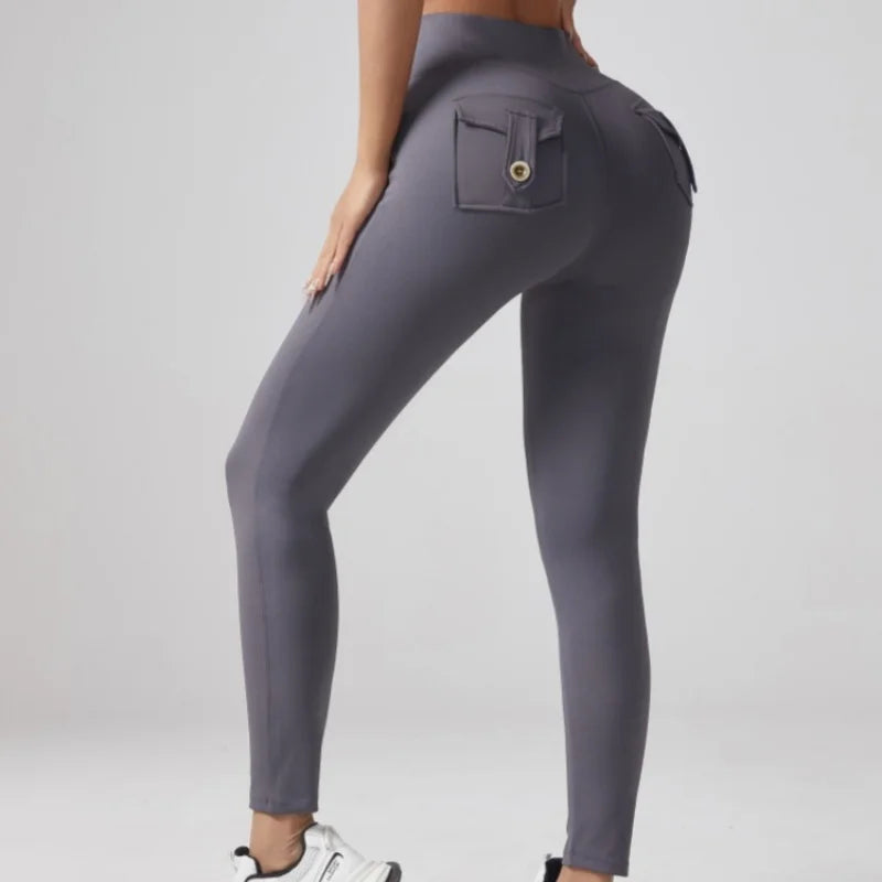 Yoga Leggings for Women Gym Fitness Sports Wear Workout Running Tights Scrunch Butt Yoga Pants With Pockets