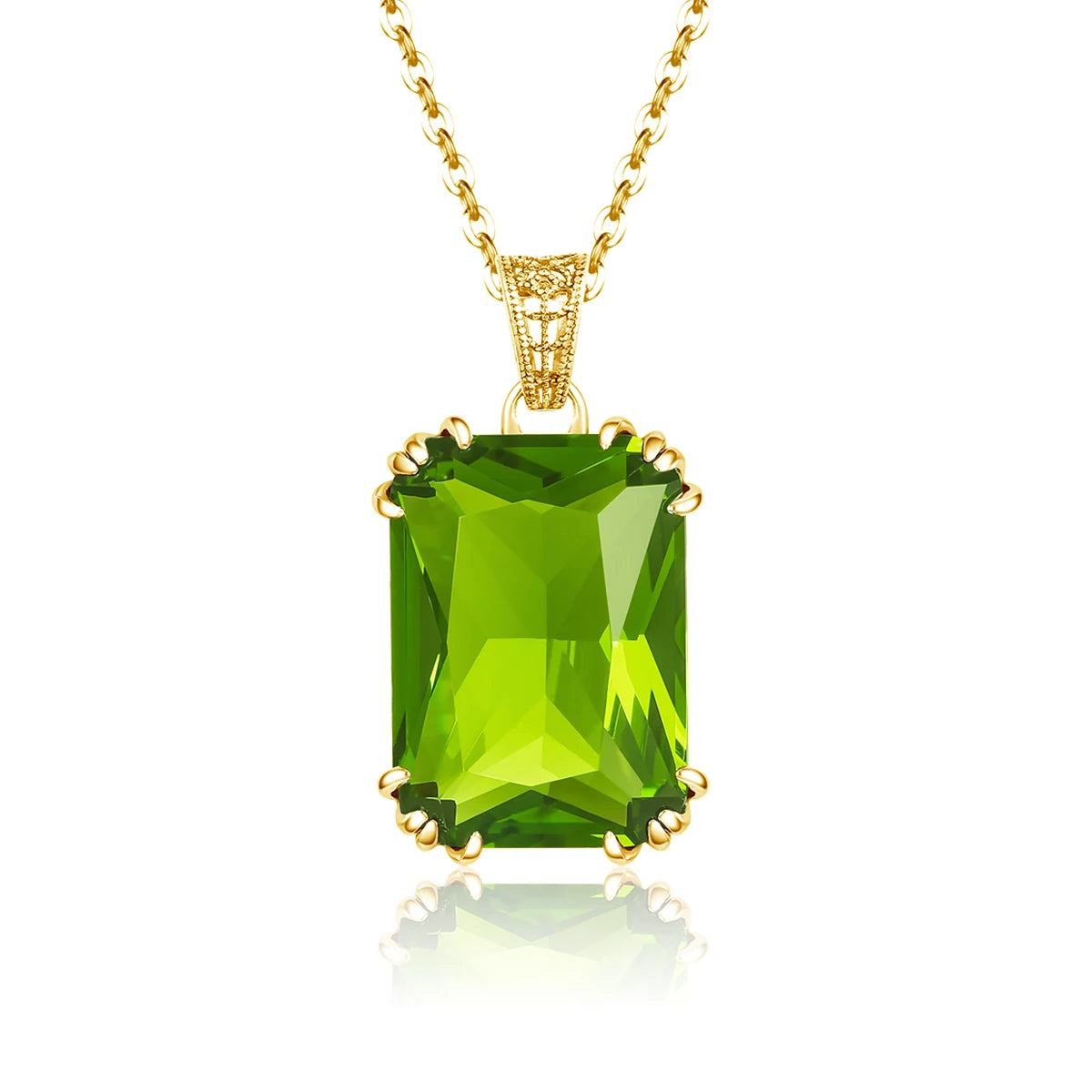 Genuine 925 Sterling Silver Pendant For Women Citrine 18K Gold Color Necklace Pendants Bohemia Filigree Flower Design Jewelry
