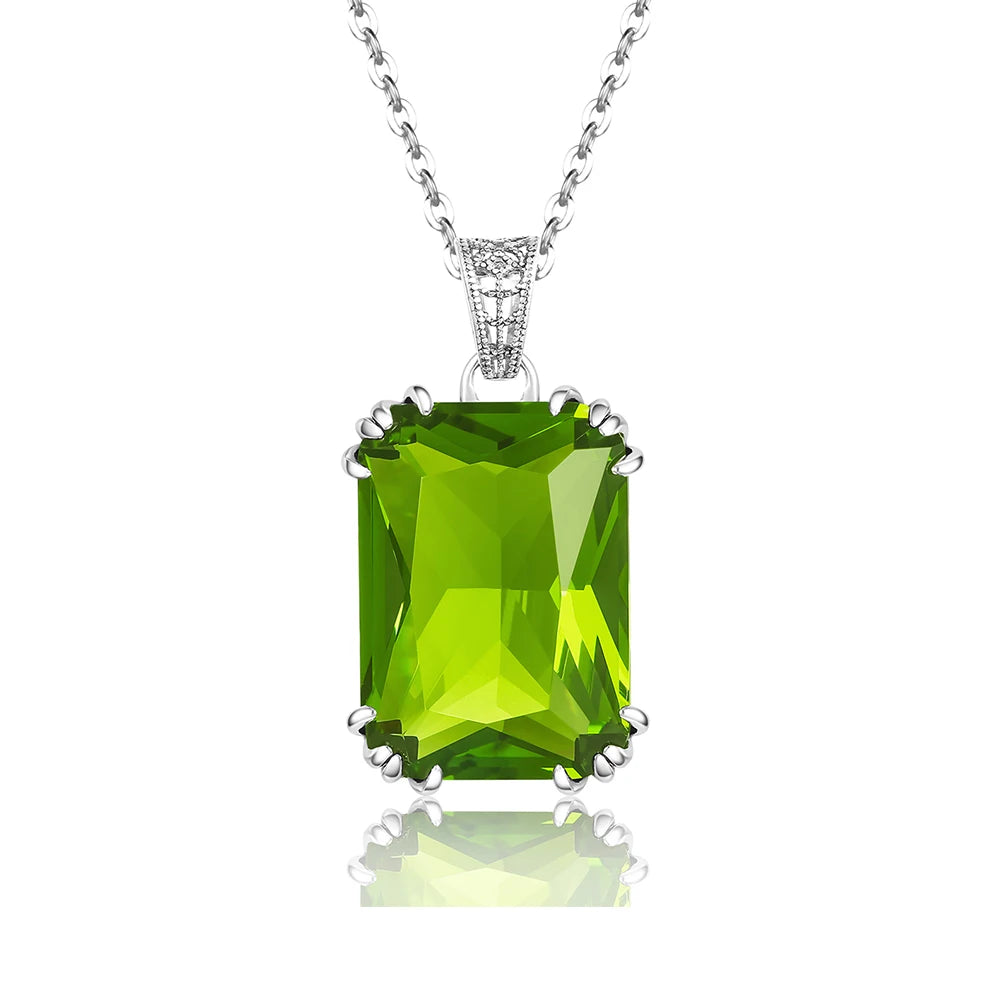 Genuine 925 Sterling Silver Pendant For Women Citrine 18K Gold Color Necklace Pendants Bohemia Filigree Flower Design Jewelry