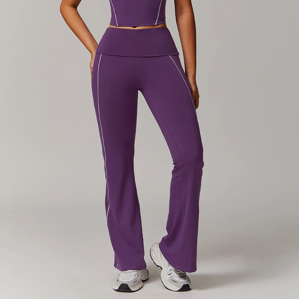 Yoga Leggings for Women Wide-leg Pants High Waist Fitness Flared Pants Dance Workout Running Training Trousers Gym Bell-bottoms