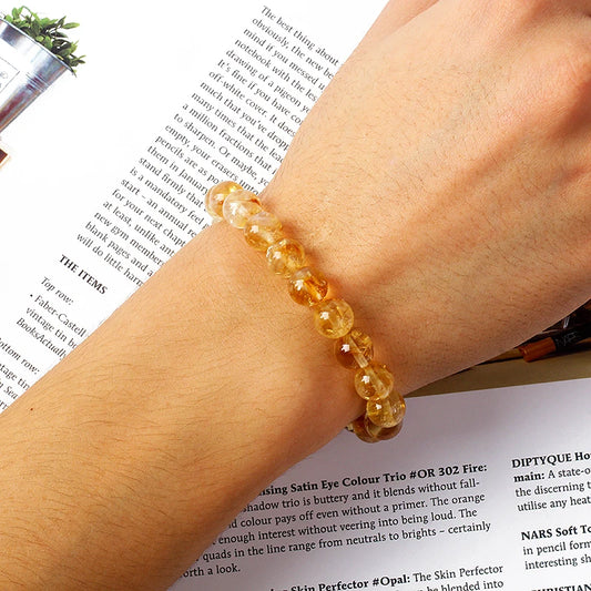 5A Citrine Stone of Wealth Bracelet Men Yellow Creastly Positive Energy Beads Bracelets for Women Energy Healing Jewelry Pulsera