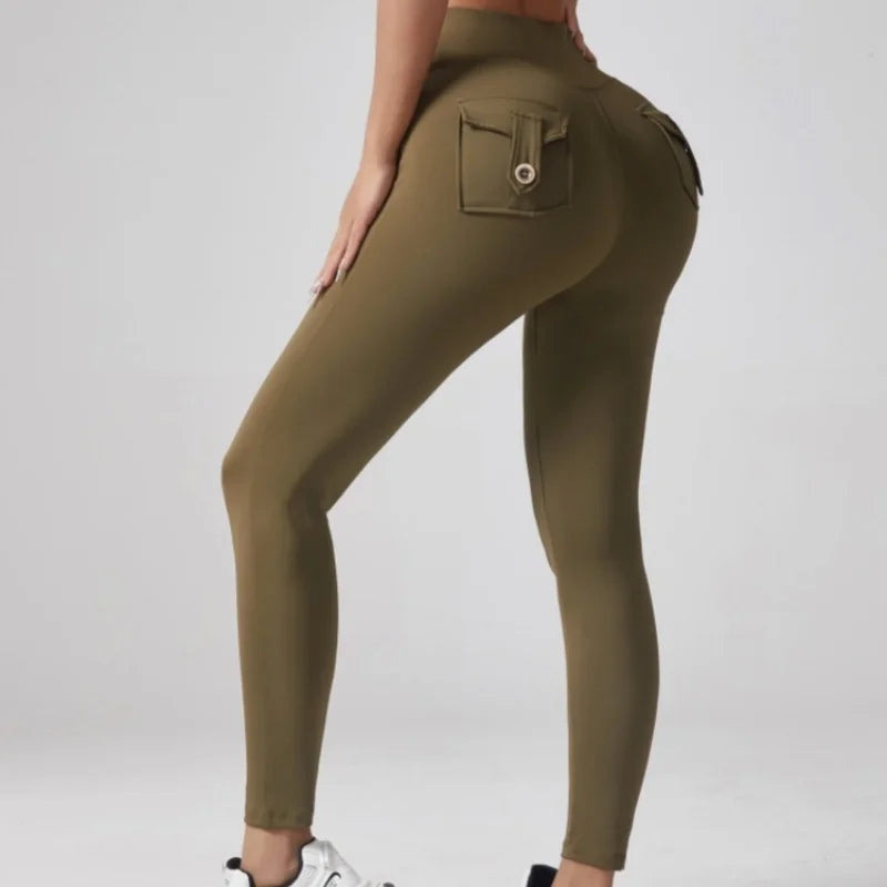 Yoga Leggings for Women Gym Fitness Sports Wear Workout Running Tights Scrunch Butt Yoga Pants With Pockets