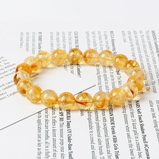 5A Citrine Stone of Wealth Bracelet Men Yellow Creastly Positive Energy Beads Bracelets for Women Energy Healing Jewelry Pulsera